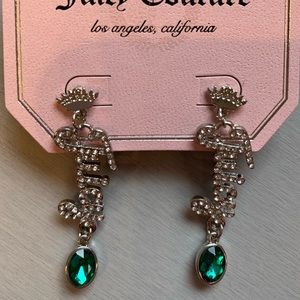 JUICY COUTURE Emerald CZ earrings. NWT